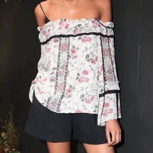 Club Monaco Floral Off-Shoulder Women's Top